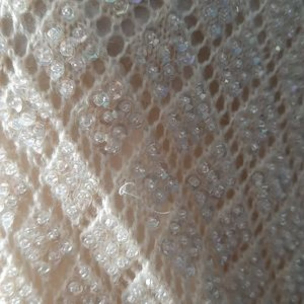 Vintage cream knit beaded sequin sleeveless top